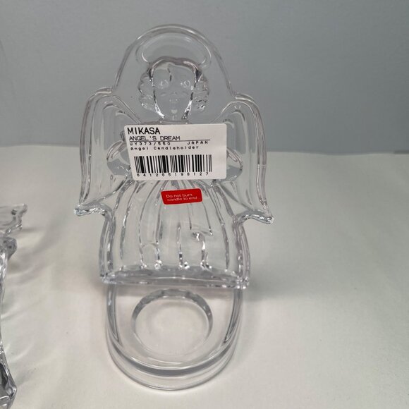 Mikasa Angel Tea Candle Holder & Bell Shaped Clear Crystal Candy Dish Christmas - Picture 4 of 13